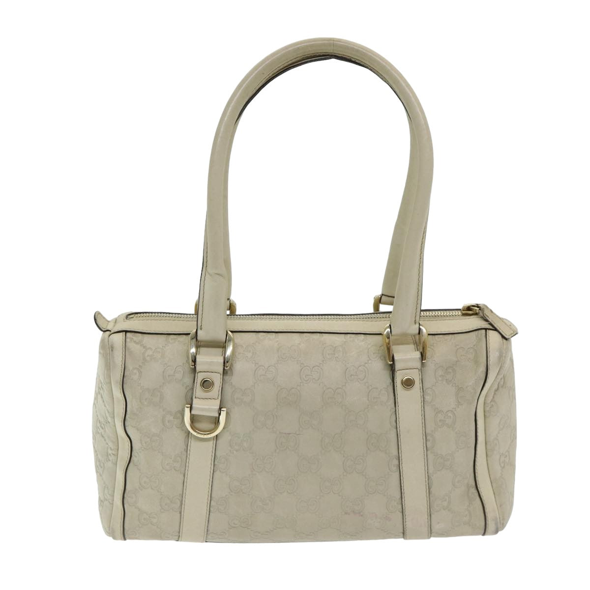 GUCCI Guccissima GG Canvas Abbey Shoulder Bag White 130942 Auth am6540