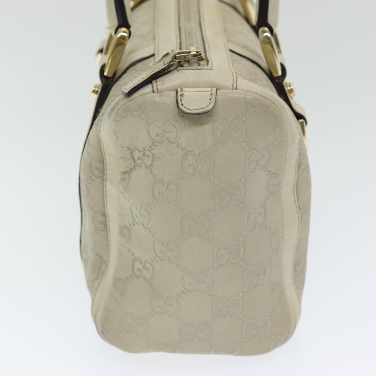 GUCCI Guccissima GG Canvas Abbey Shoulder Bag White 130942 Auth am6540