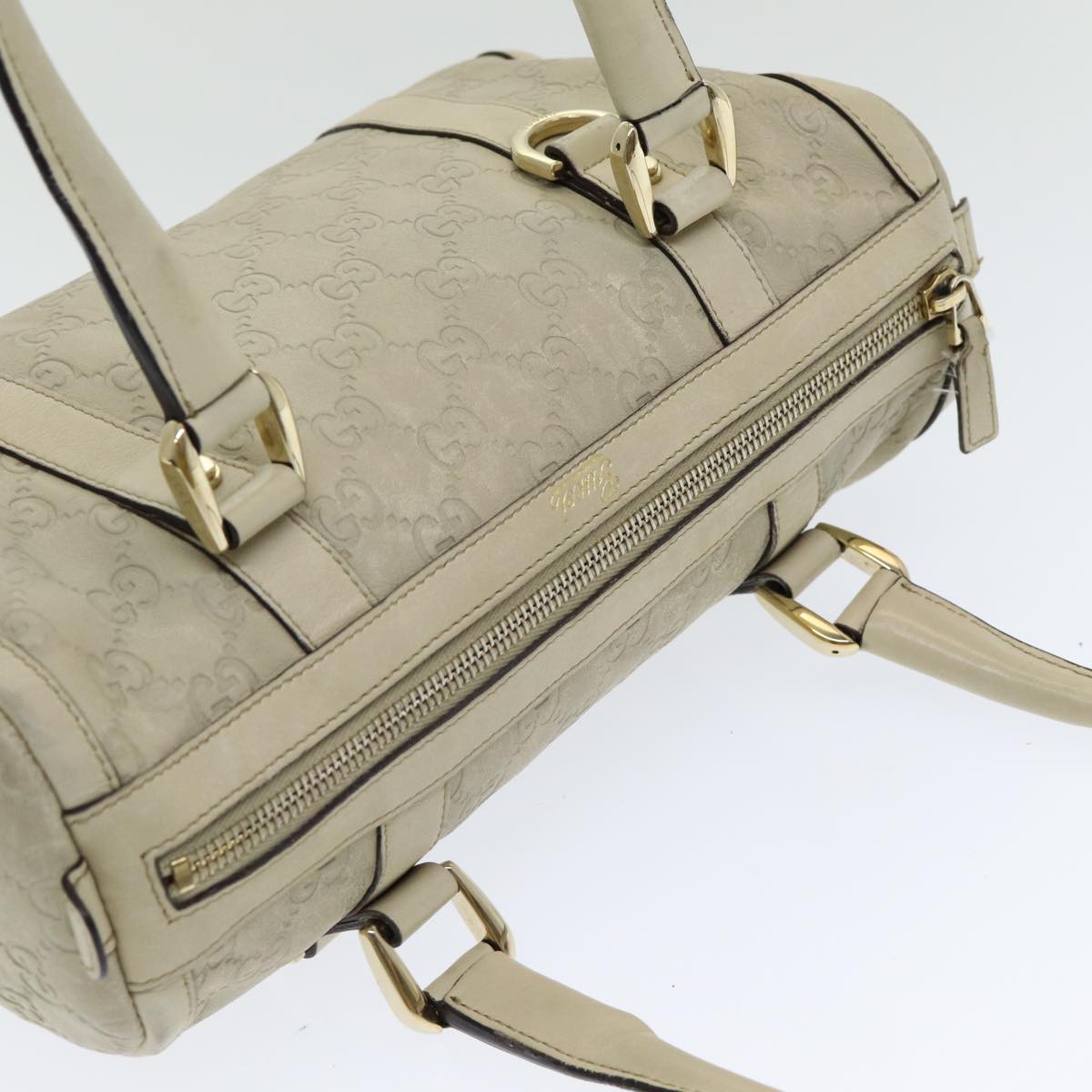 GUCCI Guccissima GG Canvas Abbey Shoulder Bag White 130942 Auth am6540