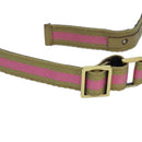 GUCCI Belt Canvas 27.6""-38.6"" Pink Khaki 90737 Auth am6564-3