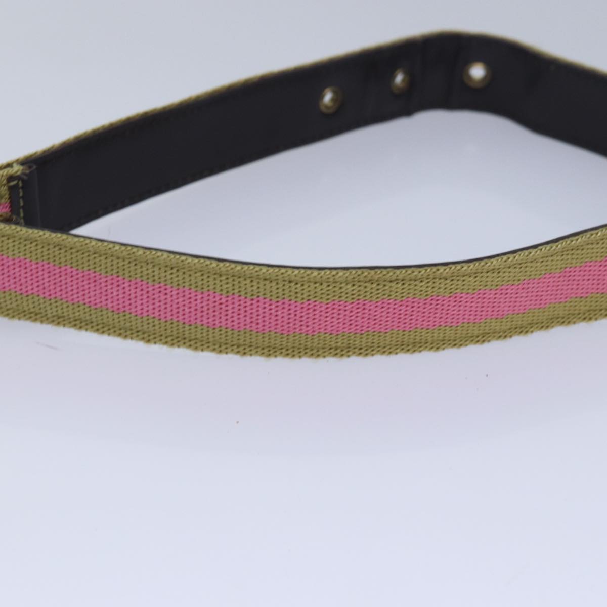 GUCCI Belt Canvas 27.6""-38.6"" Pink Khaki 90737 Auth am6564