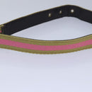 GUCCI Belt Canvas 27.6""-38.6"" Pink Khaki 90737 Auth am6564-5