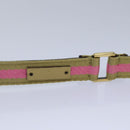 GUCCI Belt Canvas 27.6""-38.6"" Pink Khaki 90737 Auth am6564-6
