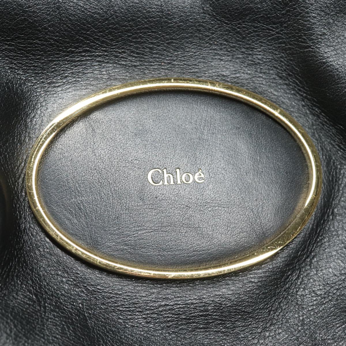 Chloe Victoria Hand Bag Leather 2way Black Auth am6565