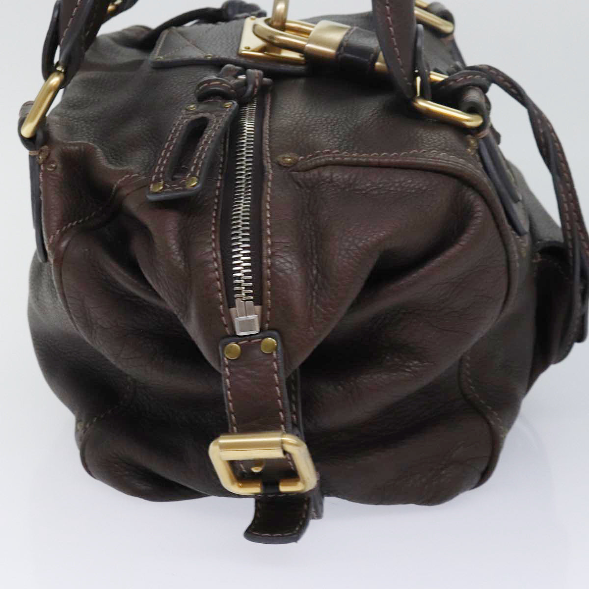 Chloe Paddington Hand Bag Leather Brown Auth am6566