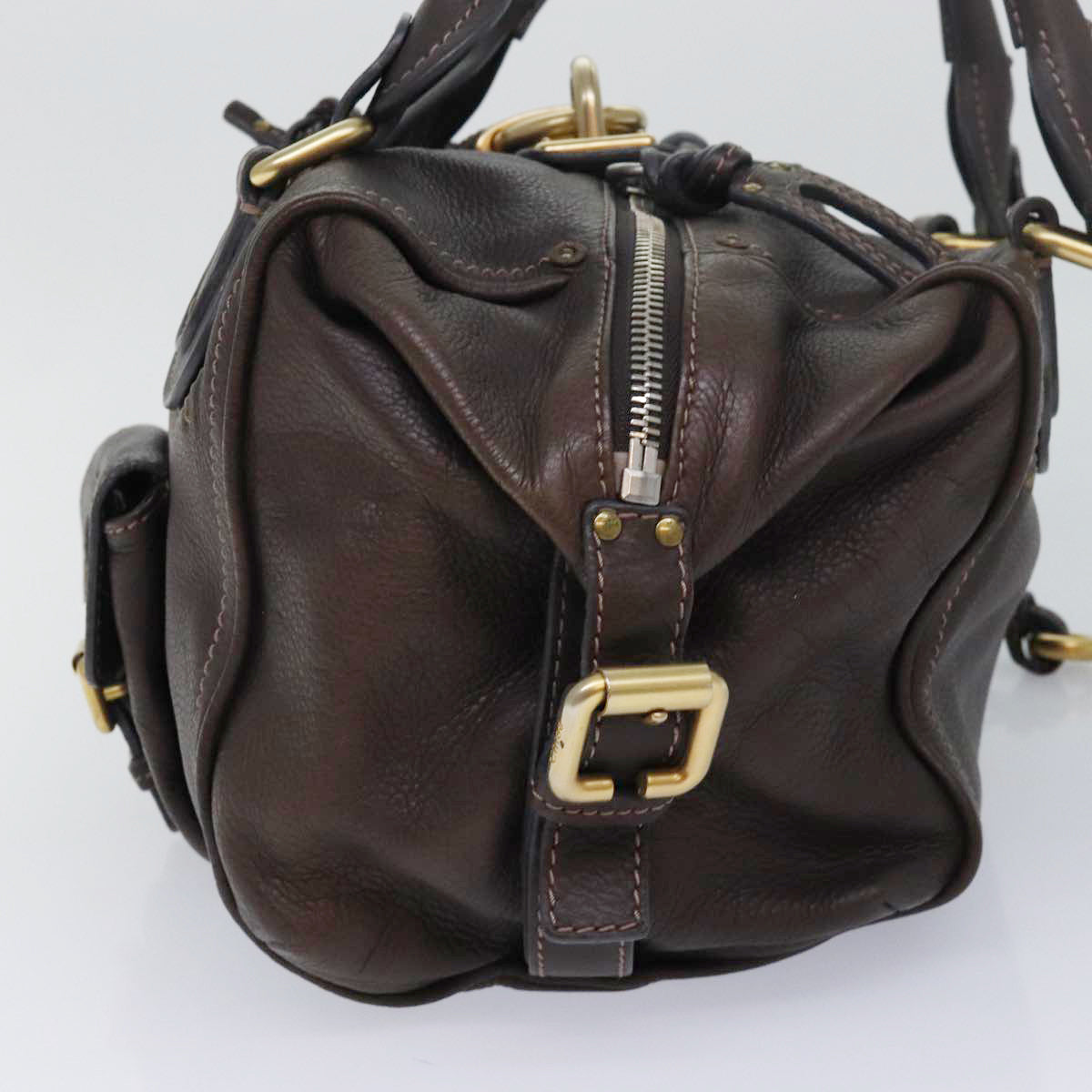 Chloe Paddington Hand Bag Leather Brown Auth am6566