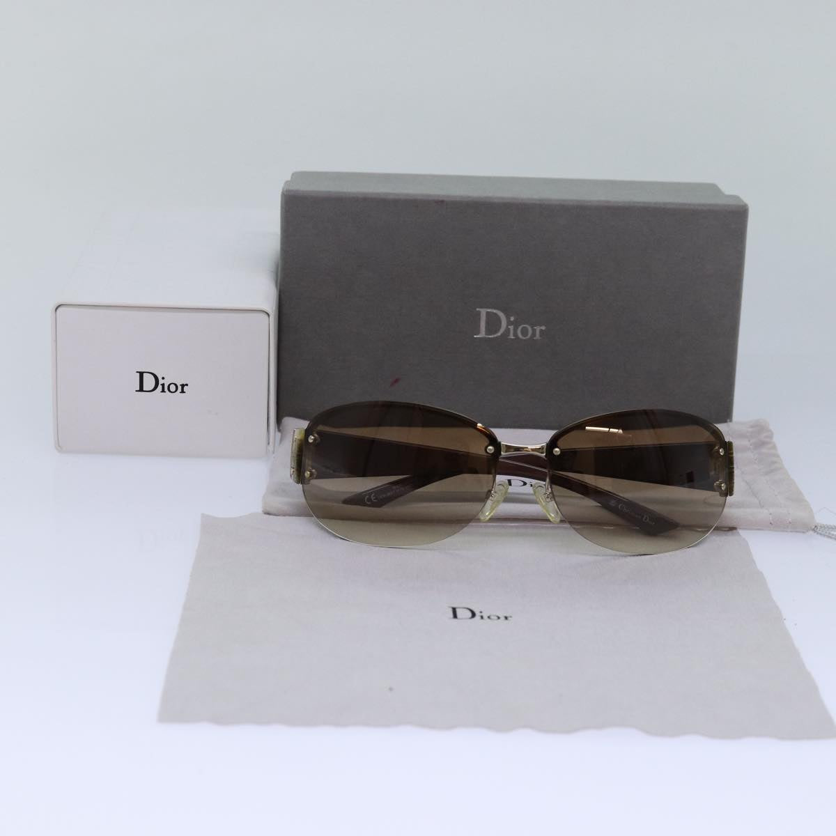 Christian Dior Sunglasses Brown Auth am6576