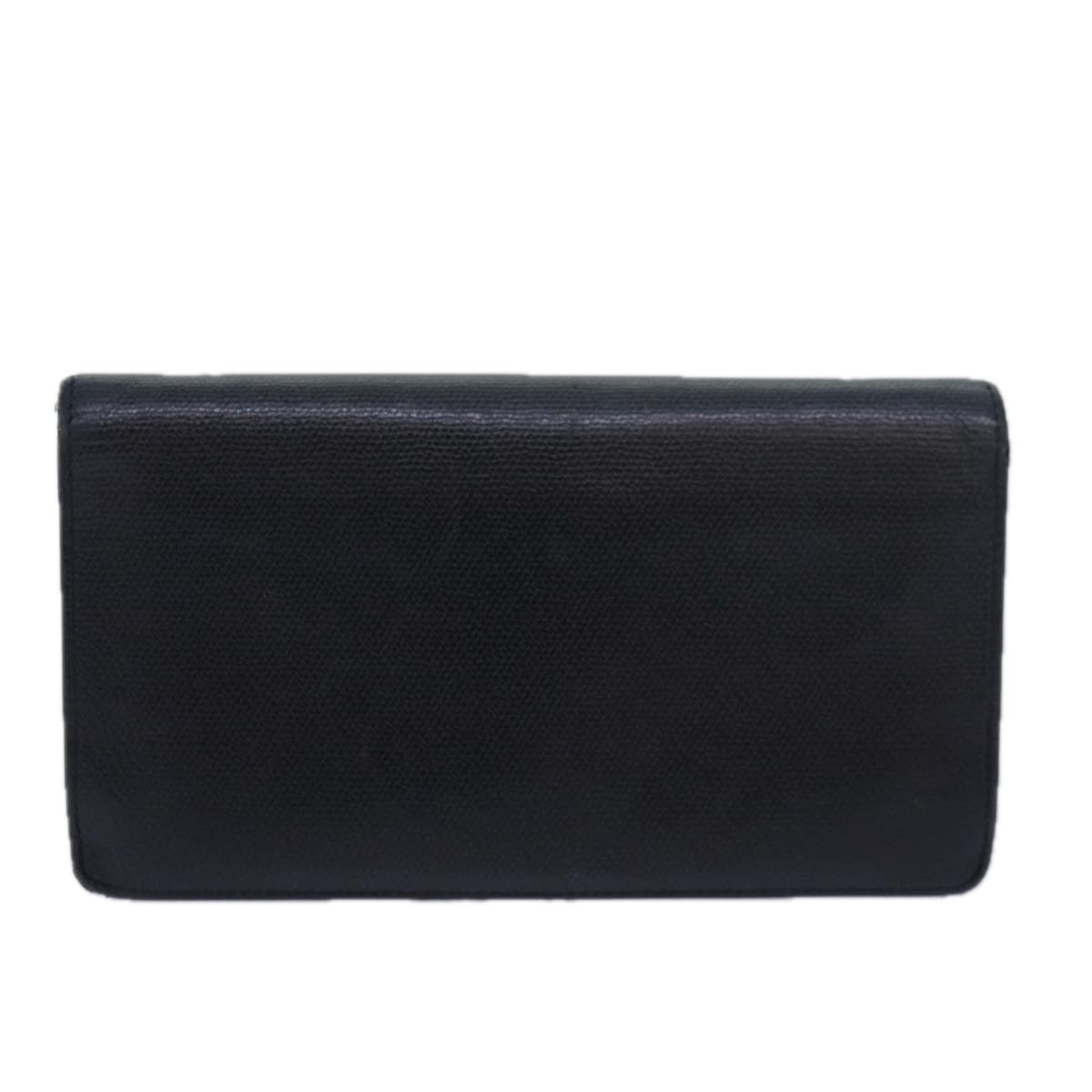 CHANEL COCO Mark Wallet Leather Black CC Auth am6579 - 0