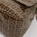 FENDI Zucchino Canvas Mamma Baguette Shoulder Bag Beige Auth am6583V-9