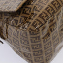 FENDI Zucchino Canvas Mamma Baguette Shoulder Bag Beige Auth am6583V-14