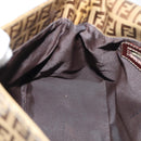 FENDI Zucchino Canvas Mamma Baguette Shoulder Bag Beige Auth am6583V-21