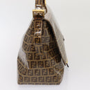 FENDI Zucchino Canvas Mamma Baguette Shoulder Bag Beige Auth am6583V-4