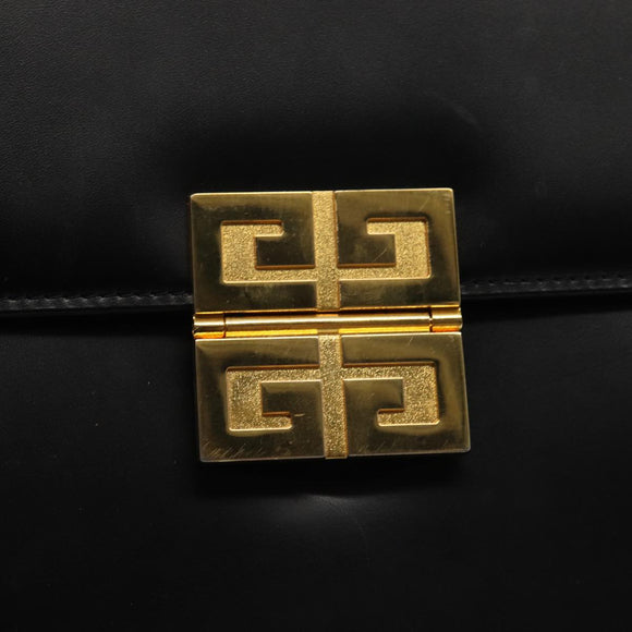 GIVENCHY Hand Bag Leather Black Auth am6590