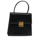 GIVENCHY Hand Bag Leather Black Auth am6590-1