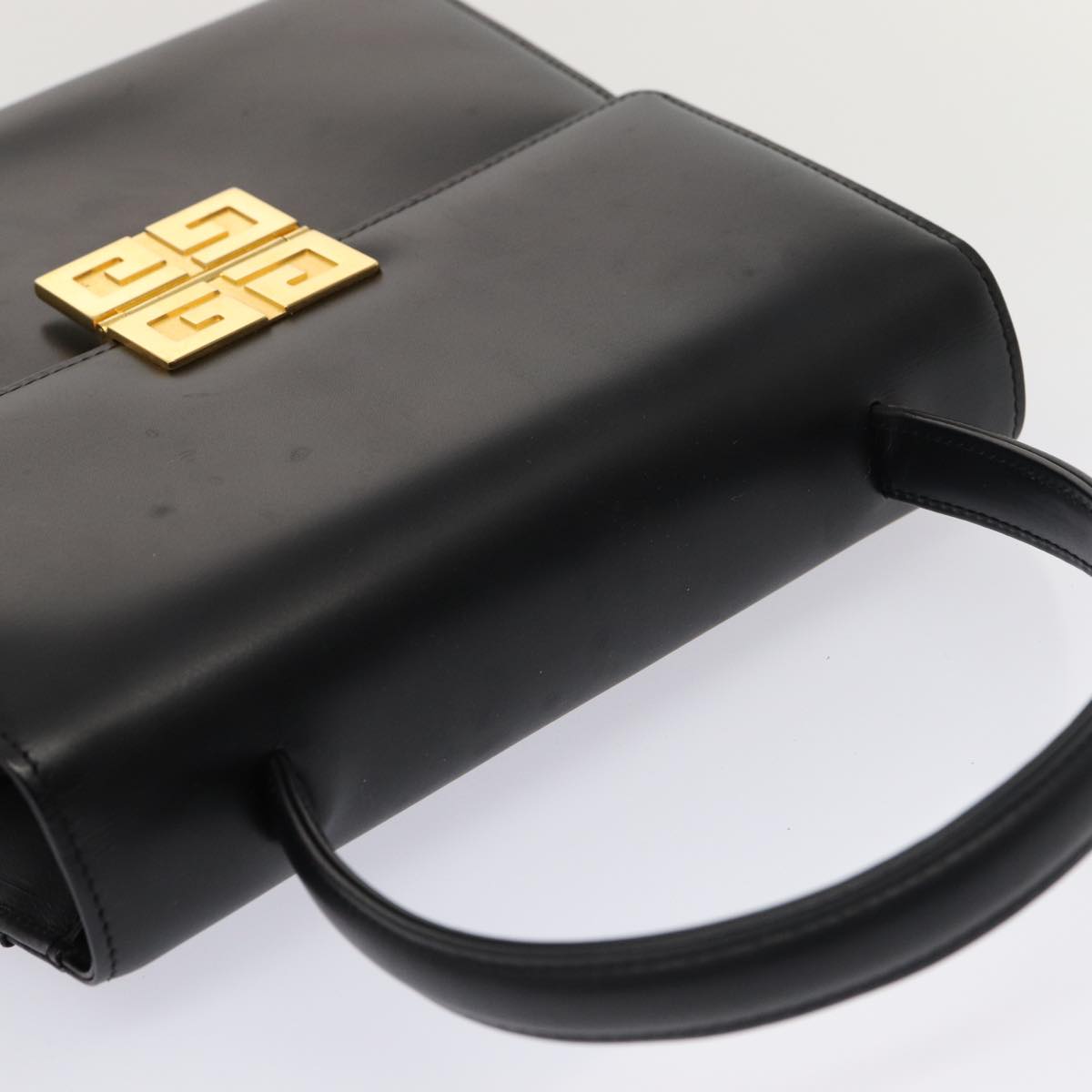 GIVENCHY Hand Bag Leather Black Auth am6590