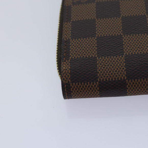 LOUIS VUITTON Damier Ebene Zippy Wallet Long Wallet N41661 LV Auth am6593SV