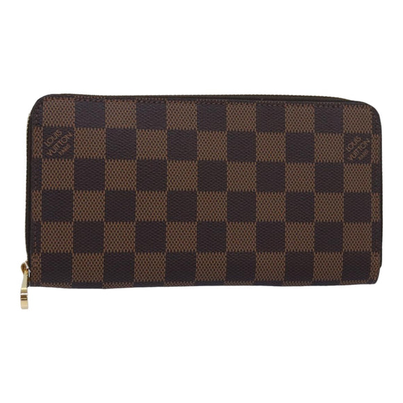 LOUIS VUITTON Damier Ebene Zippy Wallet Long Wallet N41661 LV Auth am6593SV