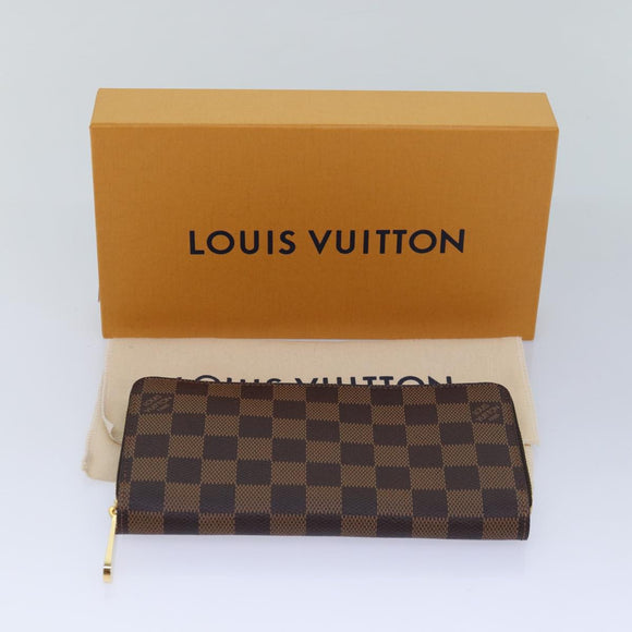 LOUIS VUITTON Damier Ebene Zippy Wallet Long Wallet N41661 LV Auth am6593SV
