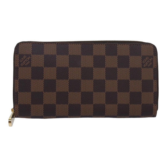 LOUIS VUITTON Damier Ebene Zippy Wallet Long Wallet N41661 LV Auth am6593SV