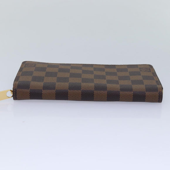 LOUIS VUITTON Damier Ebene Zippy Wallet Long Wallet N41661 LV Auth am6593SV