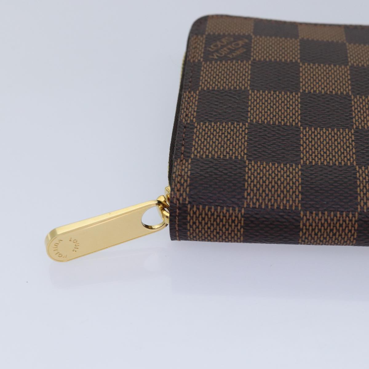 LOUIS VUITTON Damier Ebene Zippy Wallet Long Wallet N41661 LV Auth am6593S