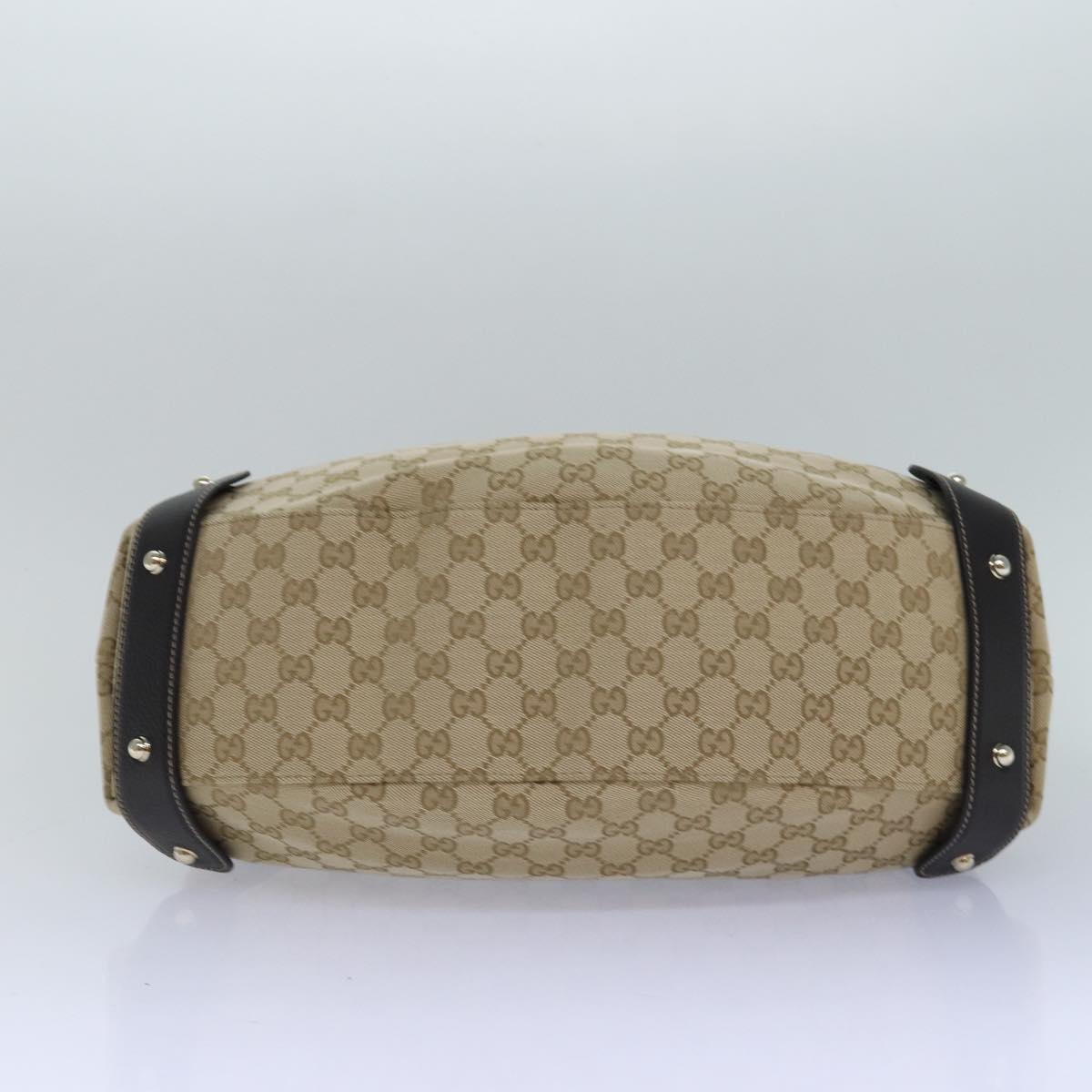 GUCCI Horsebit GG Canvas Hand Bag Outlet Beige 336653 Auth am6595A