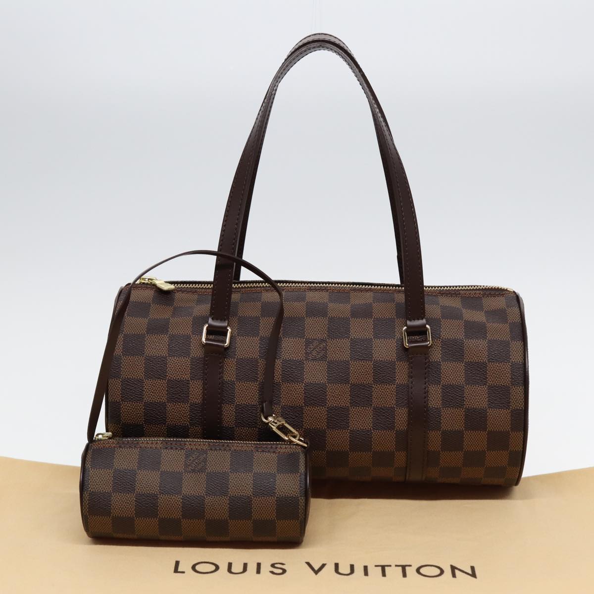 LOUIS VUITTON Damier Ebene Papillon 30 Hand Bag N51303 LV Auth am6598A