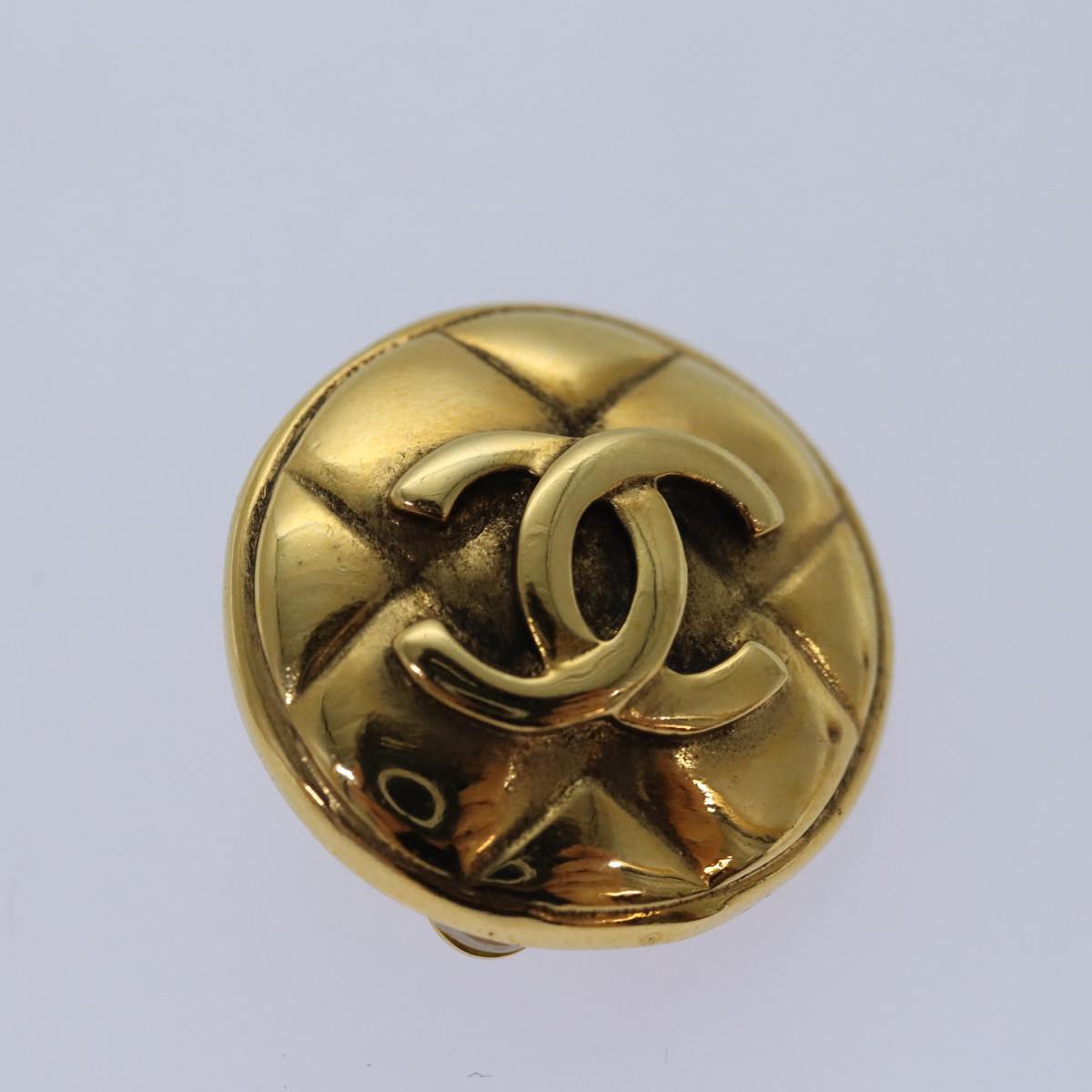 CHANEL COCO Mark Earring metal Gold CC Auth am6613