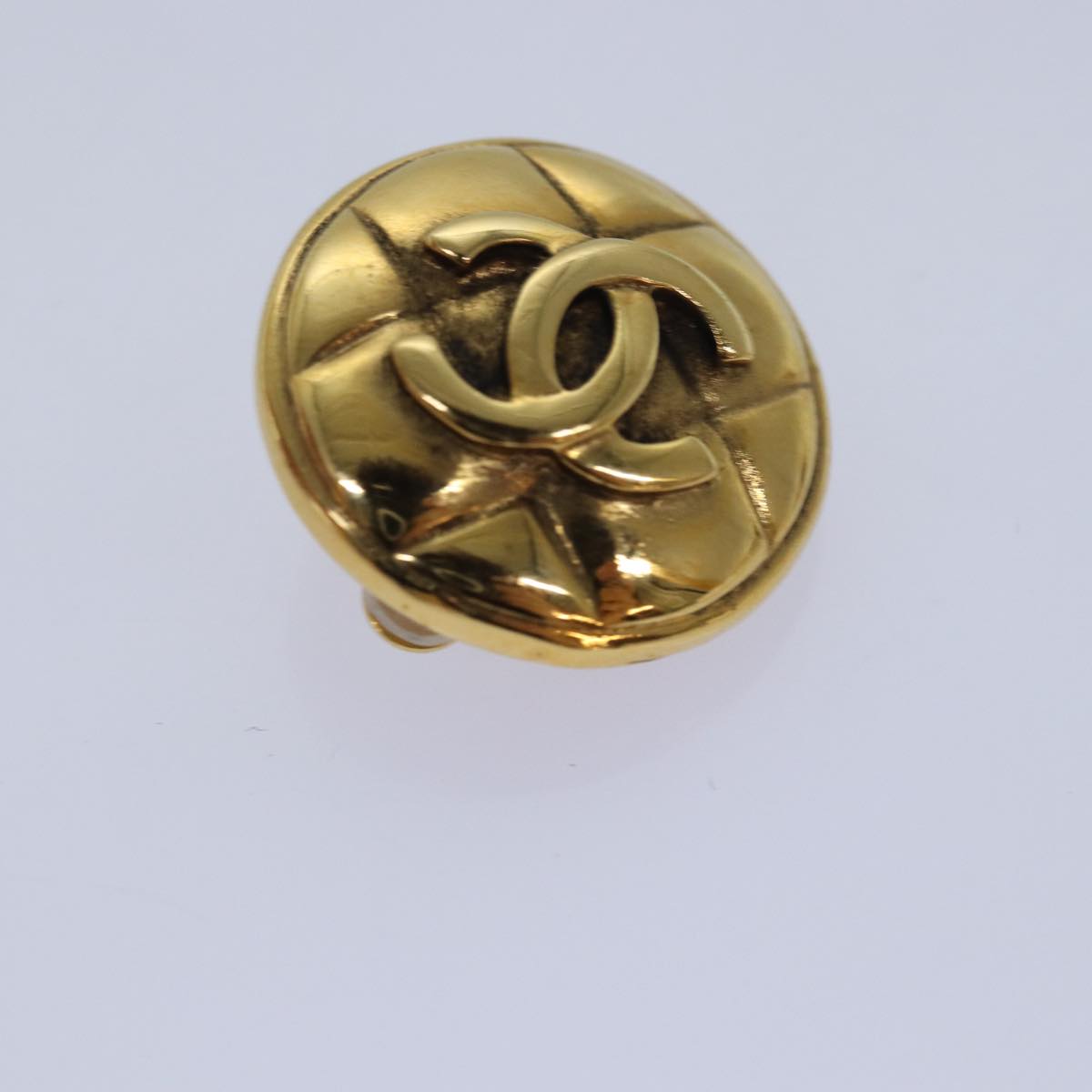 CHANEL COCO Mark Earring metal Gold CC Auth am6613