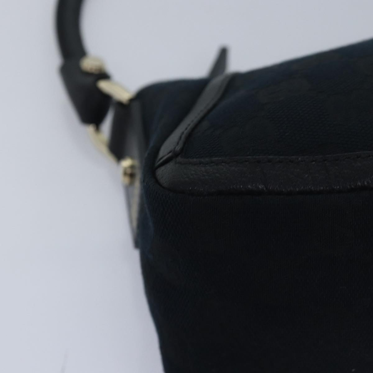 GUCCI GG Canvas Abbey Hand Bag Black 130939 Auth am6624A