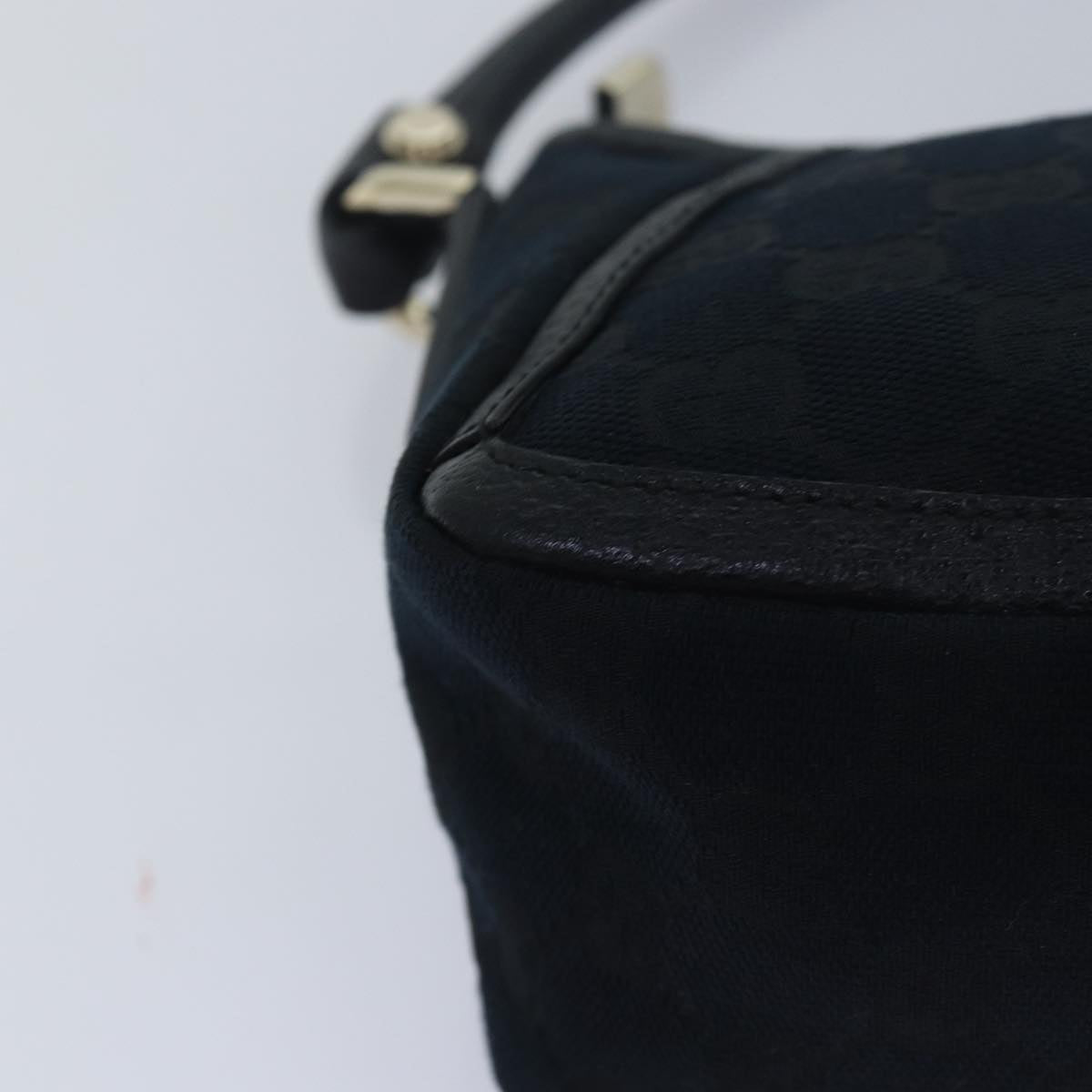 GUCCI GG Canvas Abbey Hand Bag Black 130939 Auth am6624A