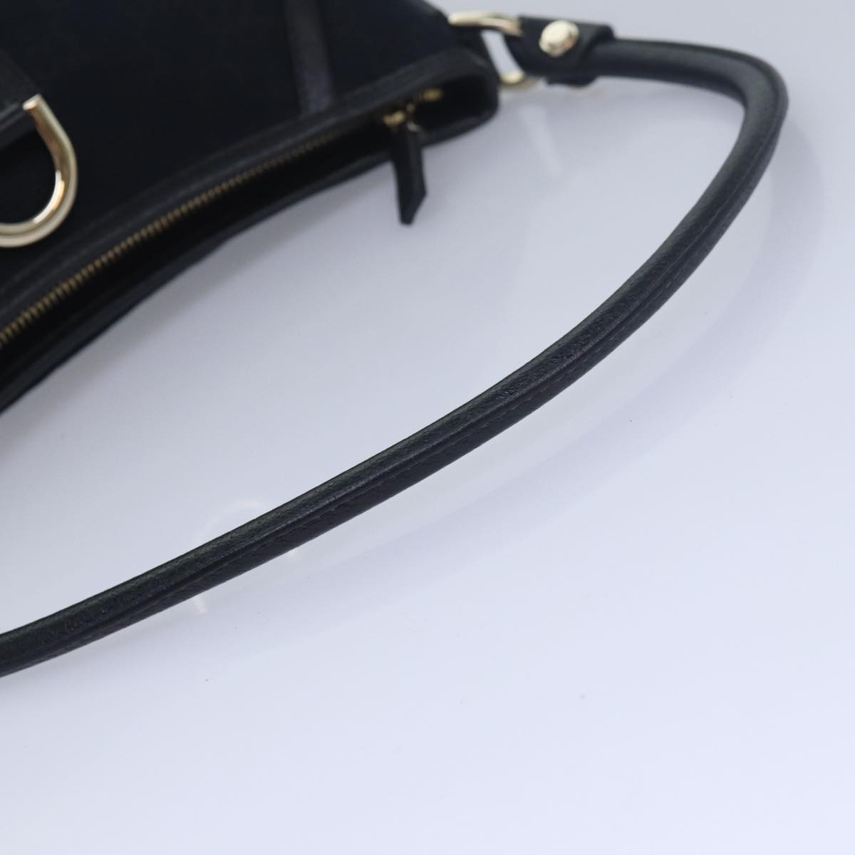 GUCCI GG Canvas Abbey Hand Bag Black 130939 Auth am6624A