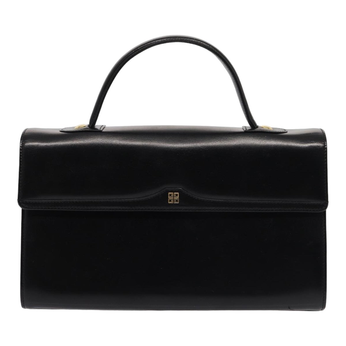 GIVENCHY Hand Bag Leather Black Auth am6625 - 0