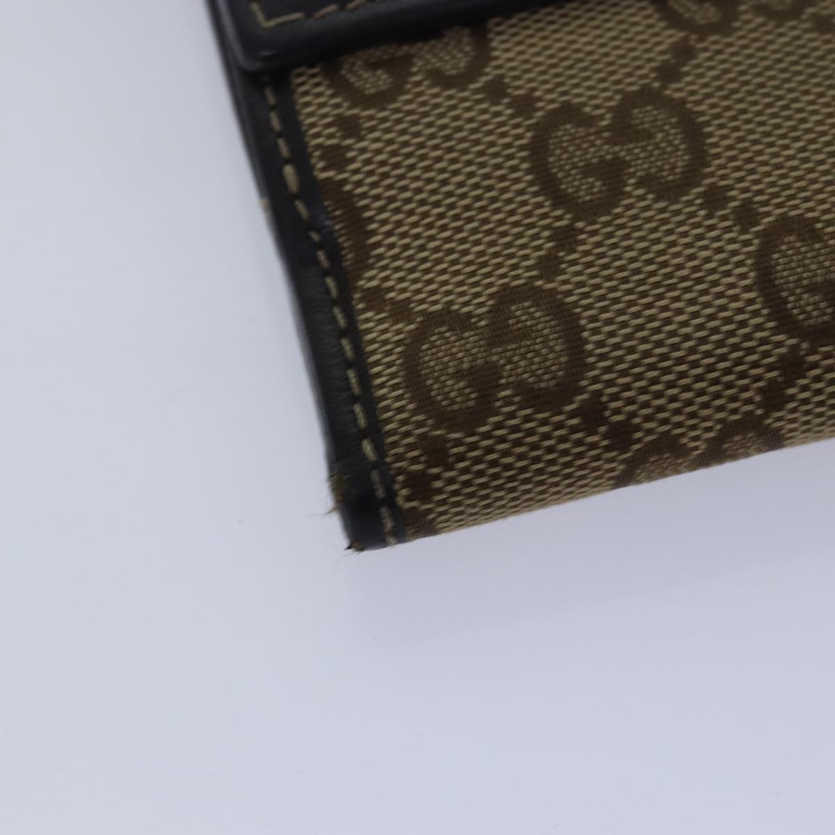 GUCCI GG Canvas Wallet Beige Beige 203549 Auth am6628