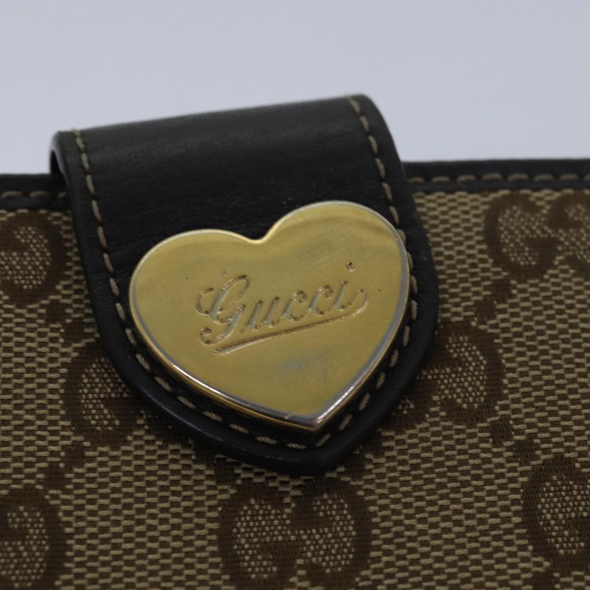 GUCCI GG Canvas Wallet Beige Beige 203549 Auth am6628