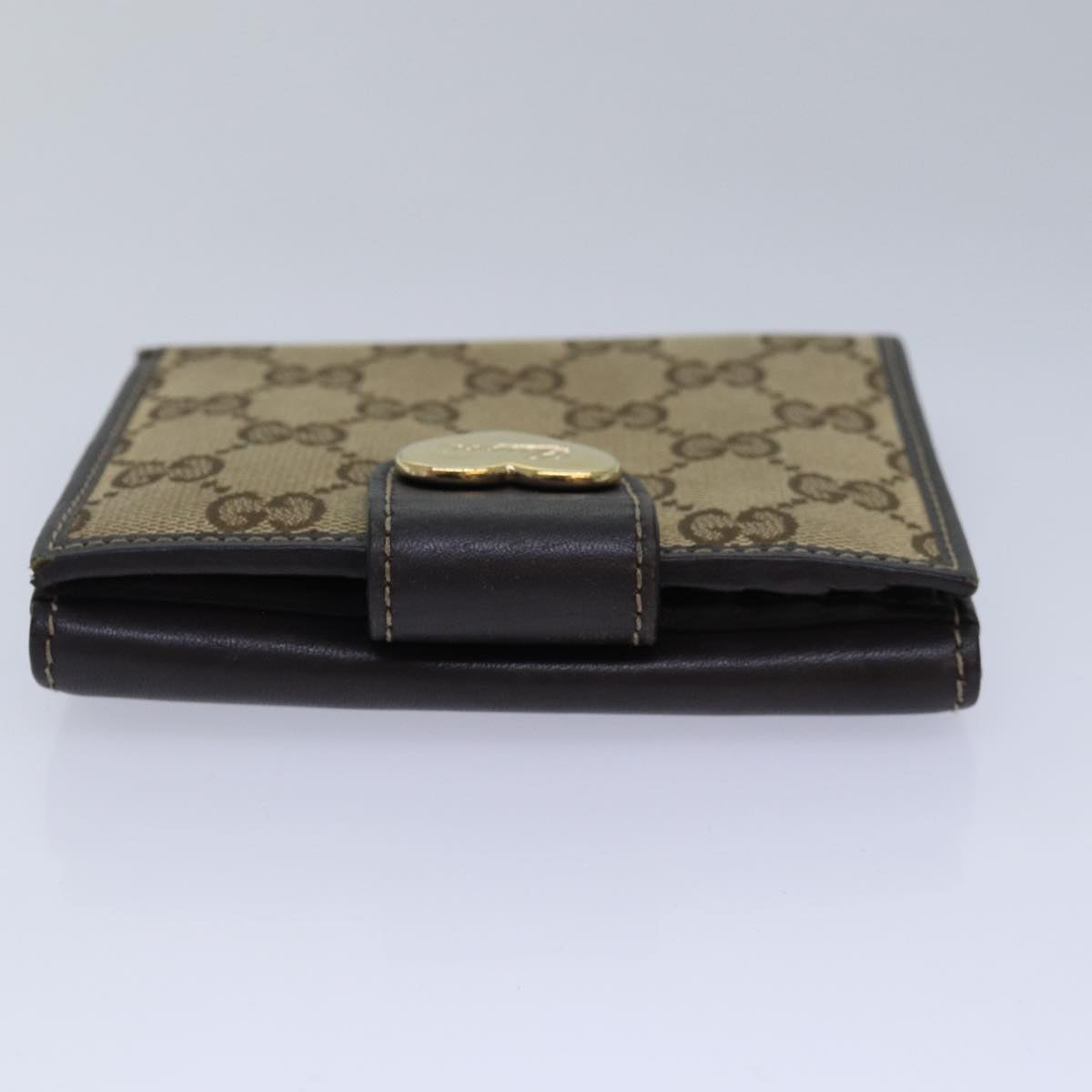 GUCCI GG Canvas Wallet Beige Beige 203549 Auth am6628