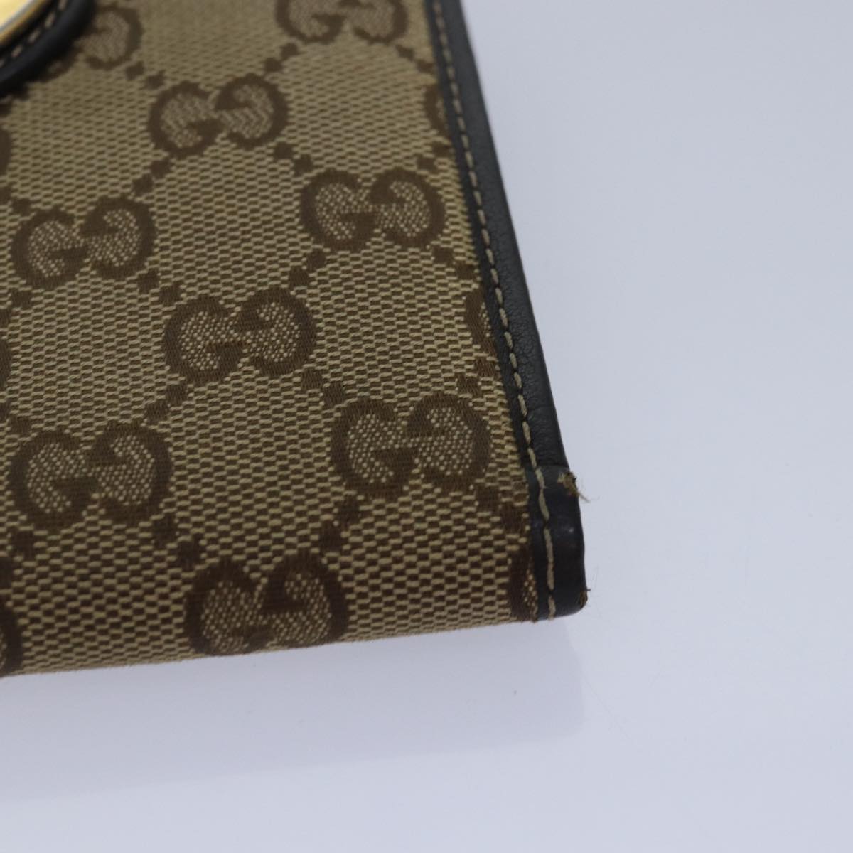 GUCCI GG Canvas Wallet Beige Beige 203549 Auth am6628