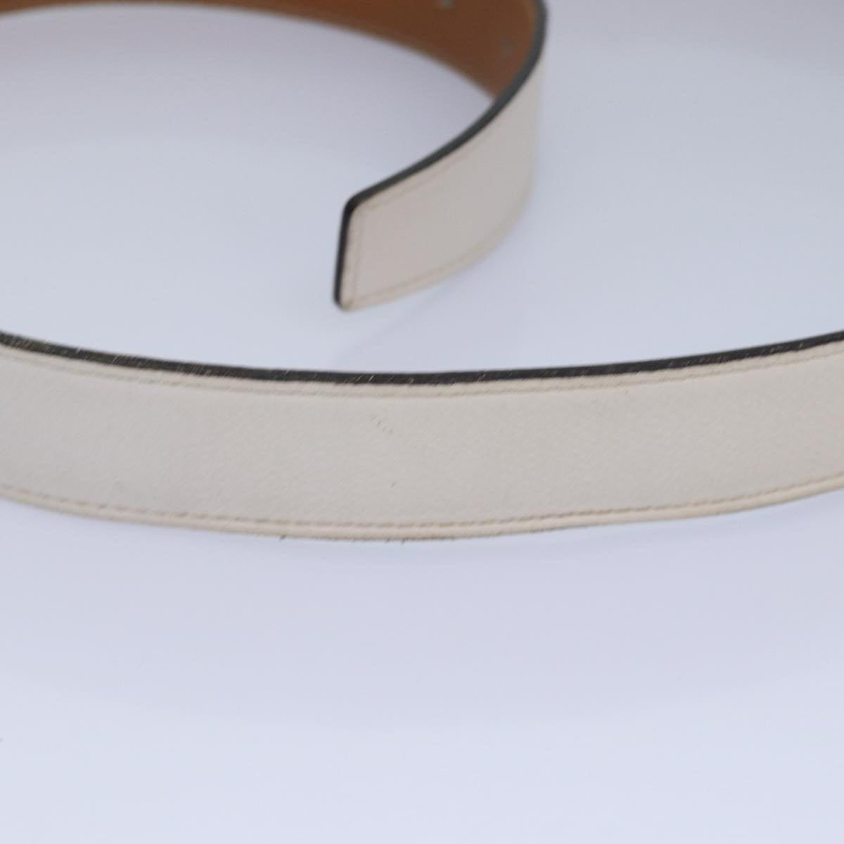 HERMES Constance Belt Leather 37.4"" White Auth am6629