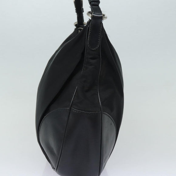 PRADA Schoudertas Nylon Zwart Auth am6640
