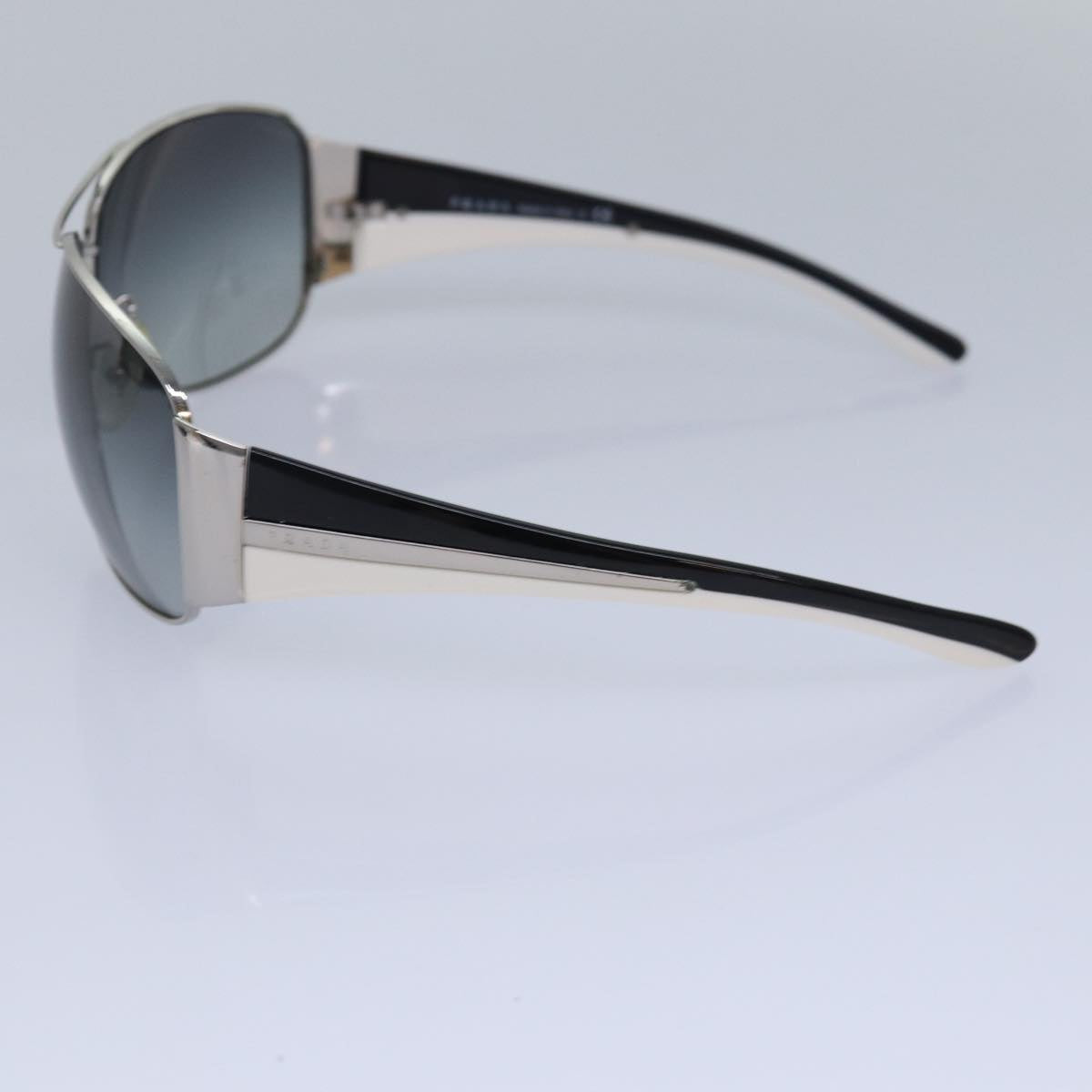 PRADA Sunglasses Black White Auth am6642