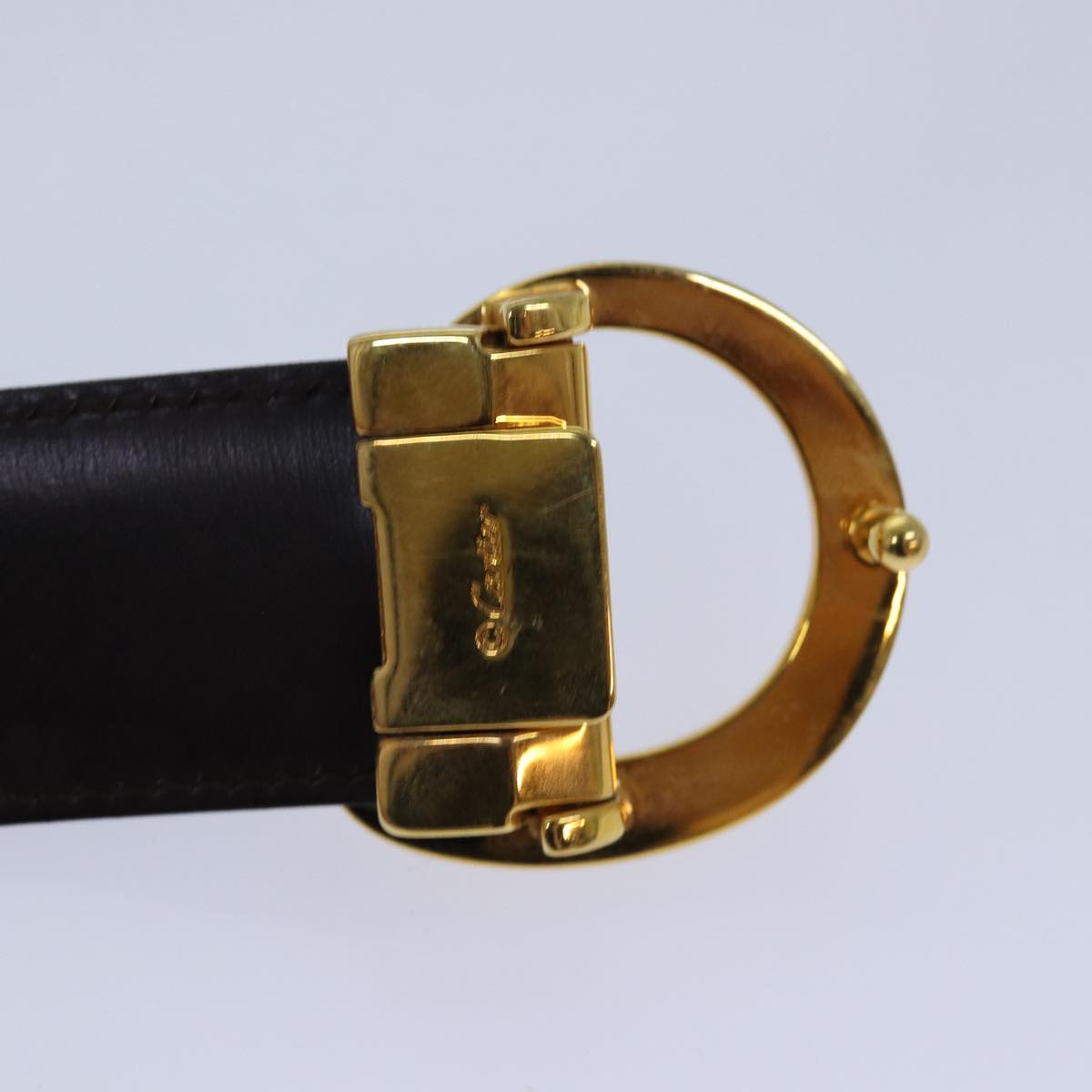 CARTIER PANTHERE Belt Leather 35"" Black Auth am6644