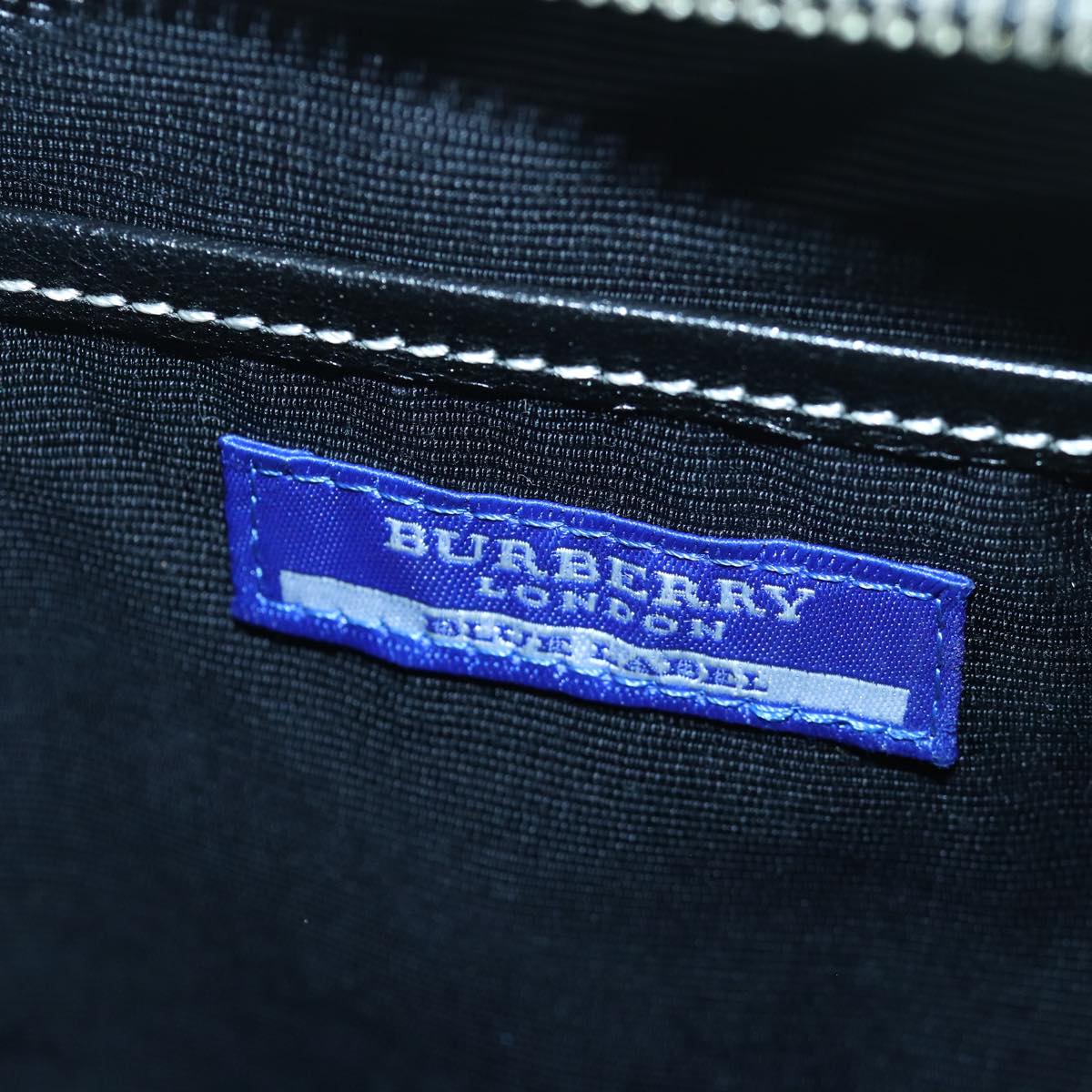 BURBERRY Nova Check Blue Label Tote Bag Nylon Black Gray Auth am6659