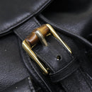 GUCCI Bamboo Backpack Leather Black Auth am6663-10