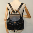 GUCCI Bamboo Backpack Leather Black Auth am6663-31