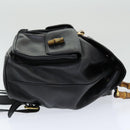 GUCCI Bamboo Backpack Leather Black Auth am6663-3