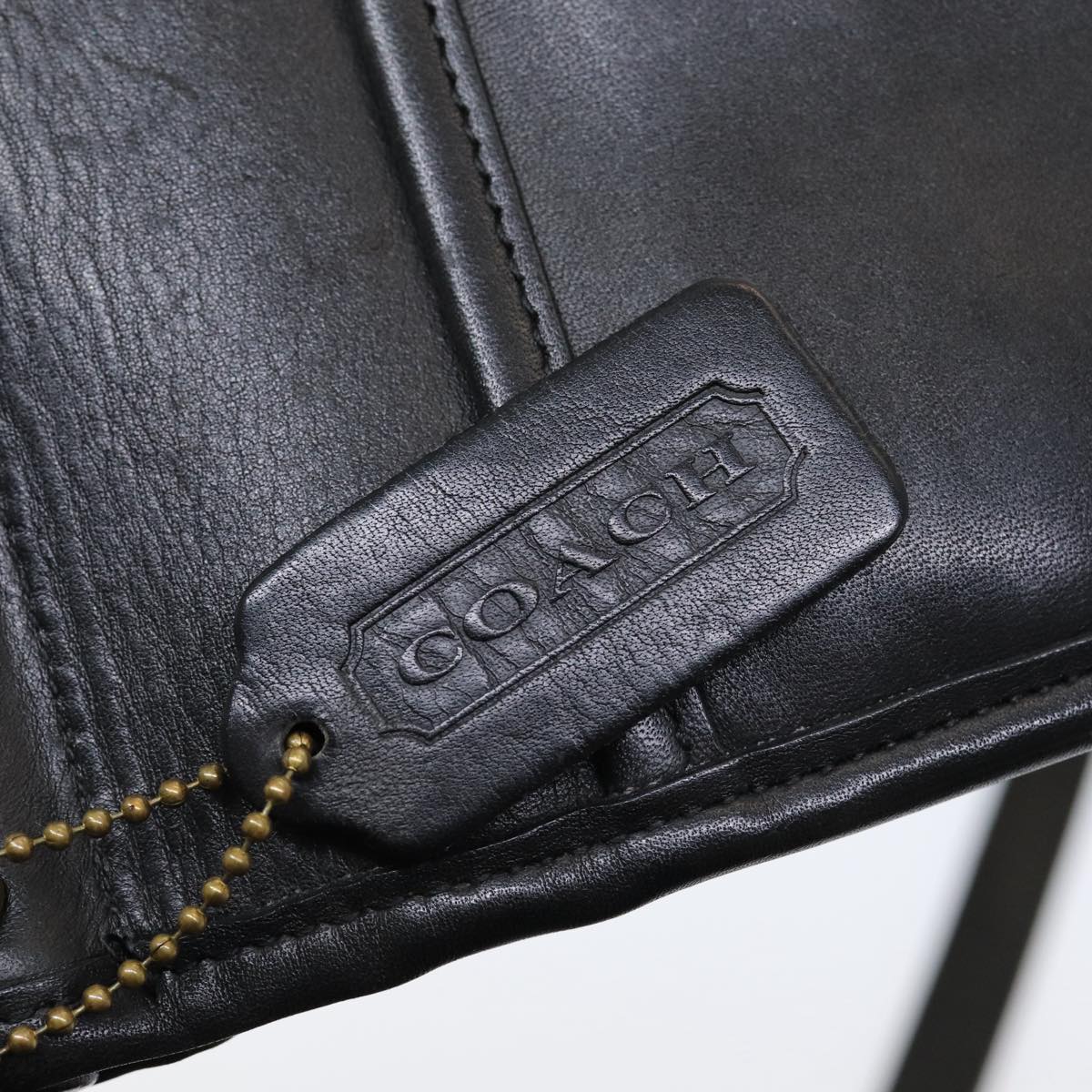 Coach Shoulder Bag Leather Black Auth am6664