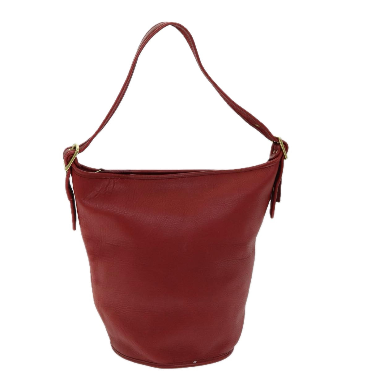 Coach Shoulder Bag Leather Red Auth am6666