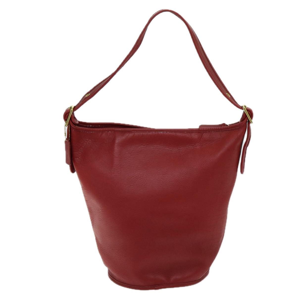 Coach Shoulder Bag Leather Red Auth am6666 - 0