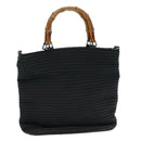 GUCCI Bamboo Hand Bag Nylon Black Auth am6667-1