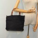 GUCCI Bamboo Hand Bag Nylon Black Auth am6667-24
